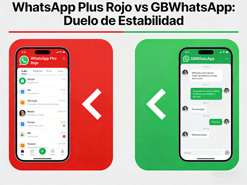 WhatsApp Plus Rojo vs GBWhatsApp Duelo de Estabilidad